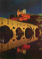 34 - Béziers - Vue De Nuit Sur La Cathédrale St Nazaire Et Le Vieux Pont Sur L'Orb - CPM - Voir Scans Recto-Verso - Beziers