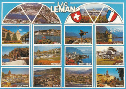 Lac Leman, Multiview, Switzerland /  France - Used Postcard - E1 - Autres & Non Classés