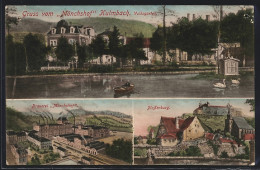 AK Kulmbach, Brauerei U. Gasthaus Mönchshof, Volksgarten, Plassenburg, Ruderboot, Schwäne  - Other & Unclassified