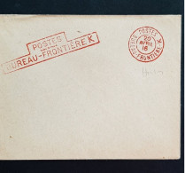 ENVELOPPE  POSTES BUREAU FRONTIERE  K         20 AVRIL 1916  CACHET ROUGE - WW I