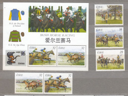 IRELAND 1996 Fauna Horses Sport Mi 934-938 Bl 18 MNH (**) #Fauna853 - Unused Stamps