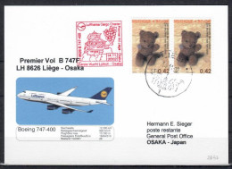 2002 Liege - Osaka  Lufthansa First Flight, Erstflug, Premier Vol ( 1 Card ) - Other (Air)