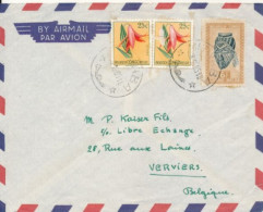 BELGIAN CONGO AIR COVER FROM MITWABA  08.10.55 TO VERVIERS - Storia Postale