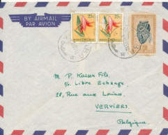 BELGIAN CONGO AIR COVER FROM MITWABA  08.10.55 TO VERVIERS - Brieven En Documenten