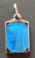 Pendentif Médaille Religieuse Argent 800 émaillé Années 30 "Notre-Dame De Lourdes" Religious Medal - Religion & Esotericism