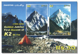 Pakistan 2004 K2 8611m Golden Jubilee First Ascent Of K2 Mountains Montagnes Berge Montagne MNH ** - Pakistan