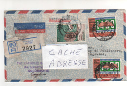 3 Timbres Sur Lettre Recommandée , Registered Cover , Mail Du 6/2/69 - Sri Lanka (Ceylan) (1948-...)