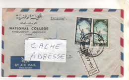 2 Timbres Sur Lettre Recommandée , Registered Cover , Mail Du 9/8/56 - Liban