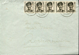 X0714 Saar, Cover Circuled 1949 With 5x Stamps 3f. Bergmann, Mineur Miner - Covers & Documents