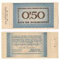 FRANCE / FRANCIA - BON DE SOLIDARITE - 50 CENTIMES /  AVEC SOUCHE - ETAT NEUF - Bonos