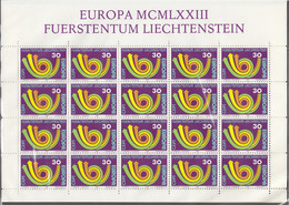 LIECHTENSTEIN 579-580, 2 Kleinbogen, Postfrisch **,  Europa CEPT:  Posthorn 1973 - 1973