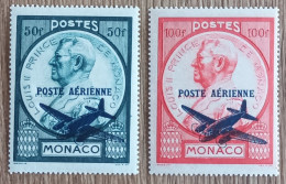 Monaco - YT Aérien N°13, 14 - Prince Louis II - 1946 - Neuf - Airmail