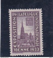 Austria, Cinderella WIPA.1933, International Philatelic Exhibition, Vienna, Small Size Poster Stamp, MNH** - Nuevos