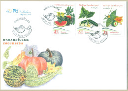 TURKEY 2021 MNH FDC CUCURBITA PLANTS FLOWERS FIRST DAY COVER - Covers & Documents