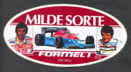 Jo Gartner & Piercarlo Ghinzani Milde Sorte Formula 1 Racing Grand Prix, Alfa Osella, Sticker Autocollant - Pegatinas