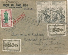 BELGIAN CONGO AIR COVER FROM MATADI 06.10.49 TO BRUSSELS - Storia Postale