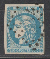 A AVOIR En NUANCE "LIMITE BLEU OUTREMER" N°46A CASE 7 TBE - 1870 Bordeaux Printing
