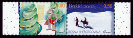 Bosnia Croatia 2004 Christmas Religion Christianity Celebrations Horses Postman, Set MNH - Bosnia Erzegovina