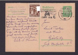 Berlin Frage Ganzsache Hindenburg Deutsches Reich Inter. SST Leipziger Messe - Covers & Documents