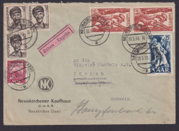 Saar Eilboten Auslandsbrief Brief Neunkirchen K2 Zürich EILZUSTELLUNG Schweiz - Oblitérés
