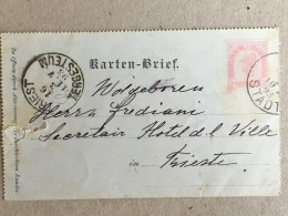 Austria Osterreich - 1893 Franz Joseph Triest Tergesteum Trieste Graz Used Letter Cover Stationery Ganzsachen Entier - Briefe U. Dokumente