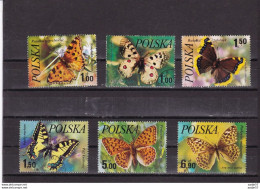 Pologne, Poland, Polska, 2516-2521 Used - Vlinders