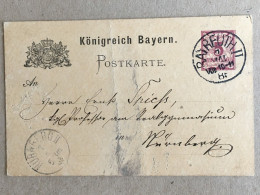 Deutschland Bavaria Bayern Stationery Entier Postal Ganzsachen 5 Pfennig Bayreuth Poem Poetry Nurnberg - Ganzsachen