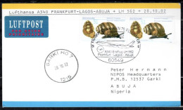 2002 Franfurt - Abuja  Lufthansa First Flight, Erstflug, Premier Vol ( 1 Card ) - Otros (Aire)