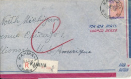 BELGIAN CONGO REGISTERED COVER FROM KAMINA A 28.07.53 TO USA - Brieven En Documenten