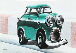 ► AUSTIN MINI COOPER   Automobile Humanisée - Humour Dessin D'Art  Frédéric TELLIER - Turismo