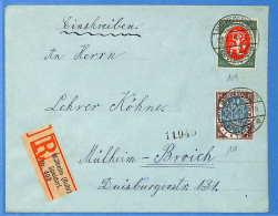 Allemagne Reich 1919 - Lettre Einschreiben De Mulheim - G33562 - Cartas & Documentos