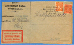 Allemagne Reich 1921 - Seulement Le Recto D'une Lettre De Baden Baden - G33551 - Cartas & Documentos