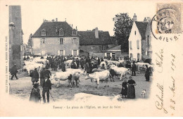 58 - TANNAY - SAN57101 - La Place De L'Eglise - Un Jour De Foire - Agriculture - Tannay