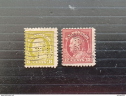 UNITED STATE ÉTATS-UNIS US USA 1914 FRANKLIN 8c-12c (414) CAT. SCOTT 431- 435 PERFIN - Used Stamps