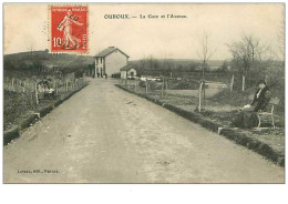 58.OUROUX.n°1325.LA GARE ET L'AVENUE.PLIE.VOIR ETAT - Andere & Zonder Classificatie