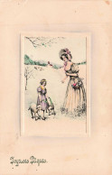 ILLUSTRATEURS _S29159_ Vienne 4124 - Joyeuses Pâques - Femme Et Fillette Avec Des Agneaux - 1900-1949