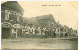 59.PITGAM.n°150.LA MAIRIE ET LA PLACE.GRAINS ET CHARBONS.ECURIE POUR 30 CHEVAUX.RARE - Andere & Zonder Classificatie