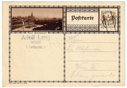 Österreich 10 Groschen Potkarte, Wiener Parlament. Stempel, Adolf Lang Wien Vorlaufstrasse 4 - Siegel Wien 1931 - Storia Postale