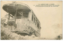 59.LA GUERRE DANS LE NORD.n°18910.AUTOBUS RESTE EN PANNE DEVANT UNE TRANCHEE ET MITRAILLE PAR LES ALLEMANDS.MANQUES - Other & Unclassified