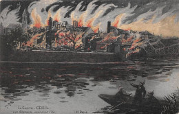 60 - CREIL - SAN26222 - La Guerre - Les Allemands Incendiant L'Ile - Creil