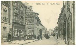 60 . N°37879 .creil.rue E La Republique.marchande De Cartes Postales.editeur Chalbrette - Creil