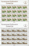 LIECHTENSTEIN 667-668, 2 Kleinbogen, Postfrisch **,  Europa CEPT:  Landschaften 1977 - 1977