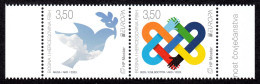 Bosnia Croatia 2023 Europa CEPT PEACE The Highest Value Of Humanity Fauna Birds Set In Pair MNH - Joint Issues