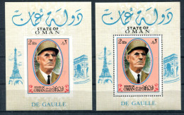 Thème Général De Gaulle - Oman Bloc Neuf Dentelé Et Non Dentelé - T 1374 - De Gaulle (Général)