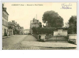 60.CLERMONT.MONUMENT ET RUE D'AMIENS - Clermont