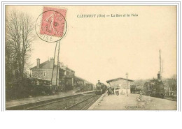 60.CLERMONT.LA GARE ET LES VOIES.TRAINS - Clermont