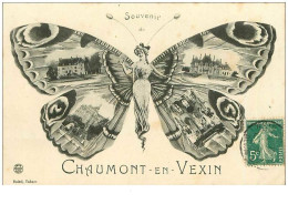 60.CHAUMONT EN VEXIN.n°8193.SOUVENIR DE CHAUMONT EN VEXIN.FEMME PAPILLON - Chaumont En Vexin