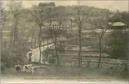 60.CHAUMONT EN VEXIN.GARE ET VUE DE L'ANCIEN CHATEAU FORT - Chaumont En Vexin