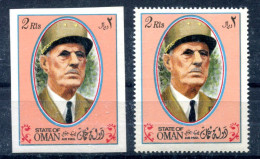 Thème Général De Gaulle - Oman TP Du Bloc Neuf Dentelé Et Non Dentelé - T 1375 - De Gaulle (Général)