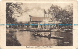 R147658 Boathouses And River Wey. Guildford. Valentine. 1915 - World